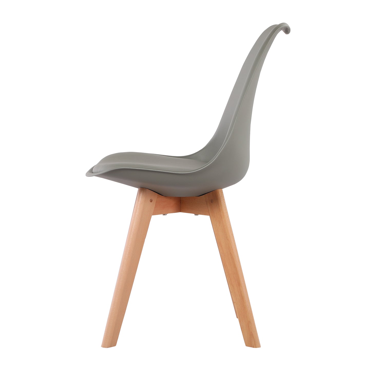 TULIP Dining Chair with Beech Legs - Gray