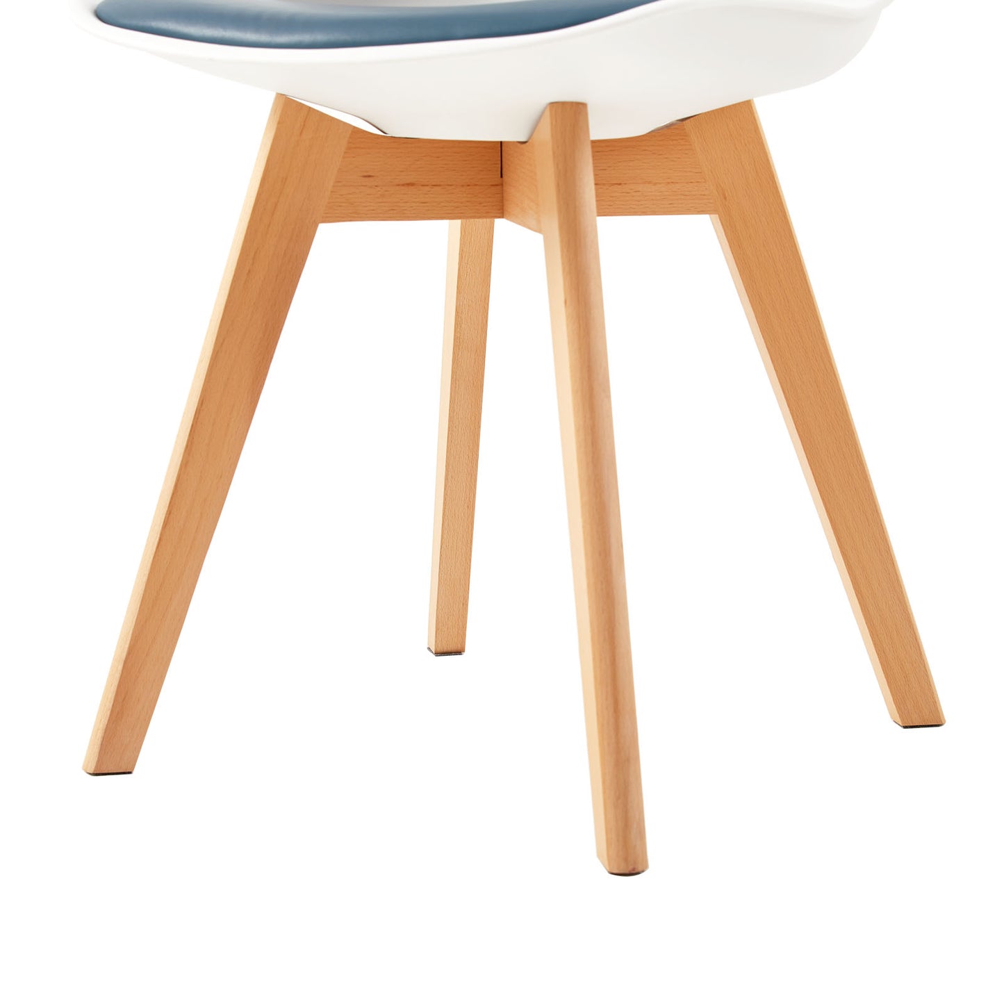 TULIP Dining Chair with Beech Legs - White/Dark Gray Blue