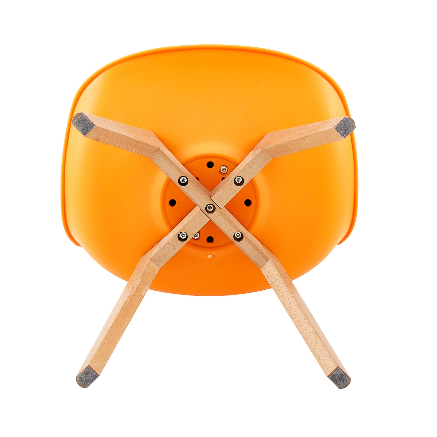 TULIP Dining Chair with Beech Legs - Orange