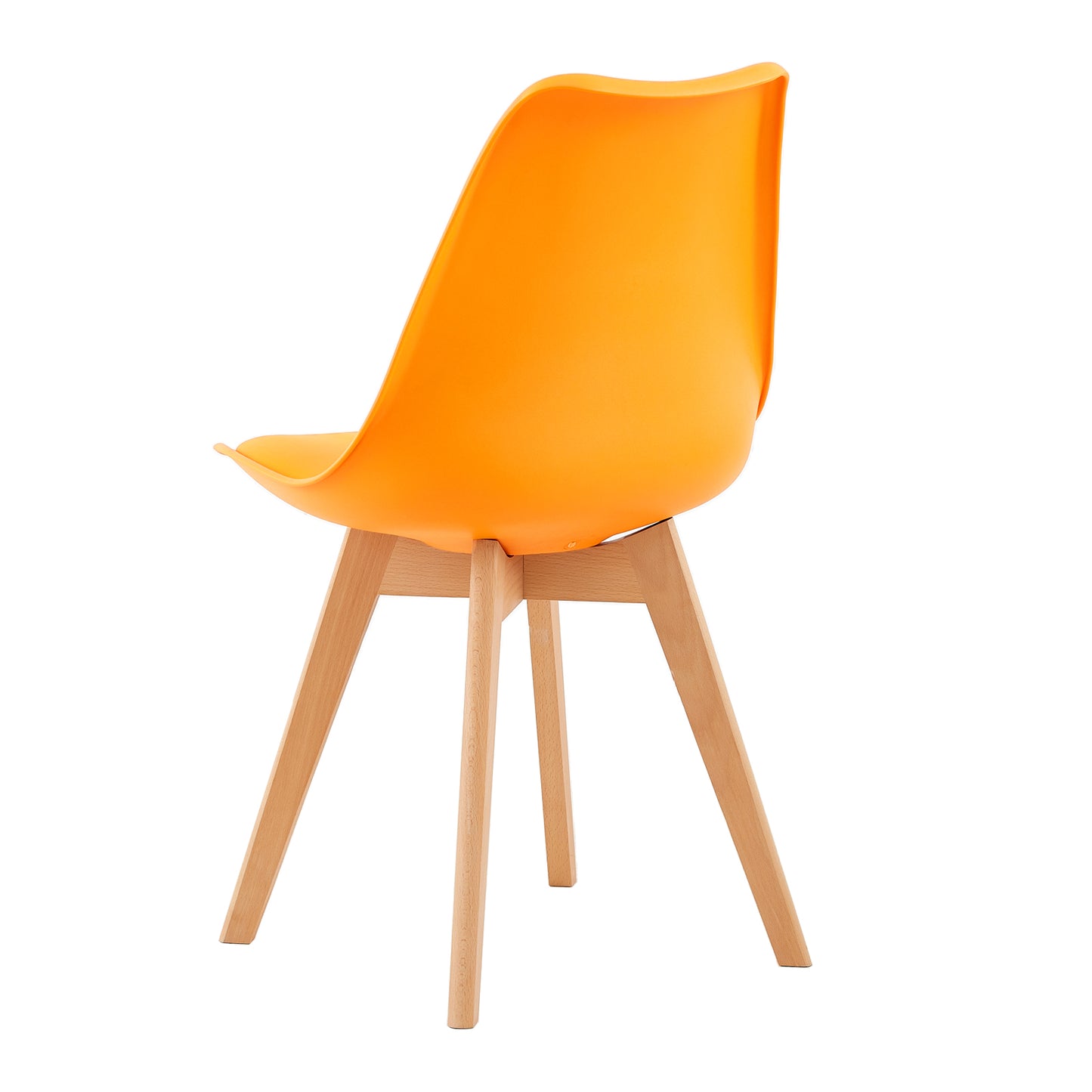 TULIP Dining Chair with Beech Legs - Orange
