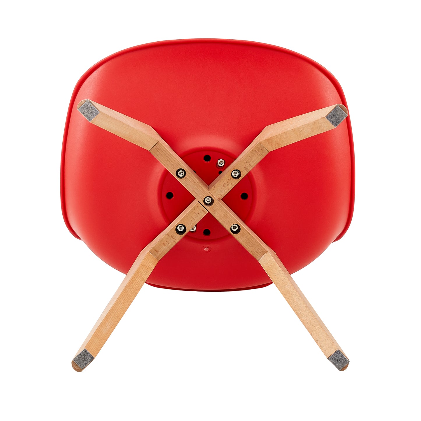 TULIP Dining Chair with Beech Legs - Red