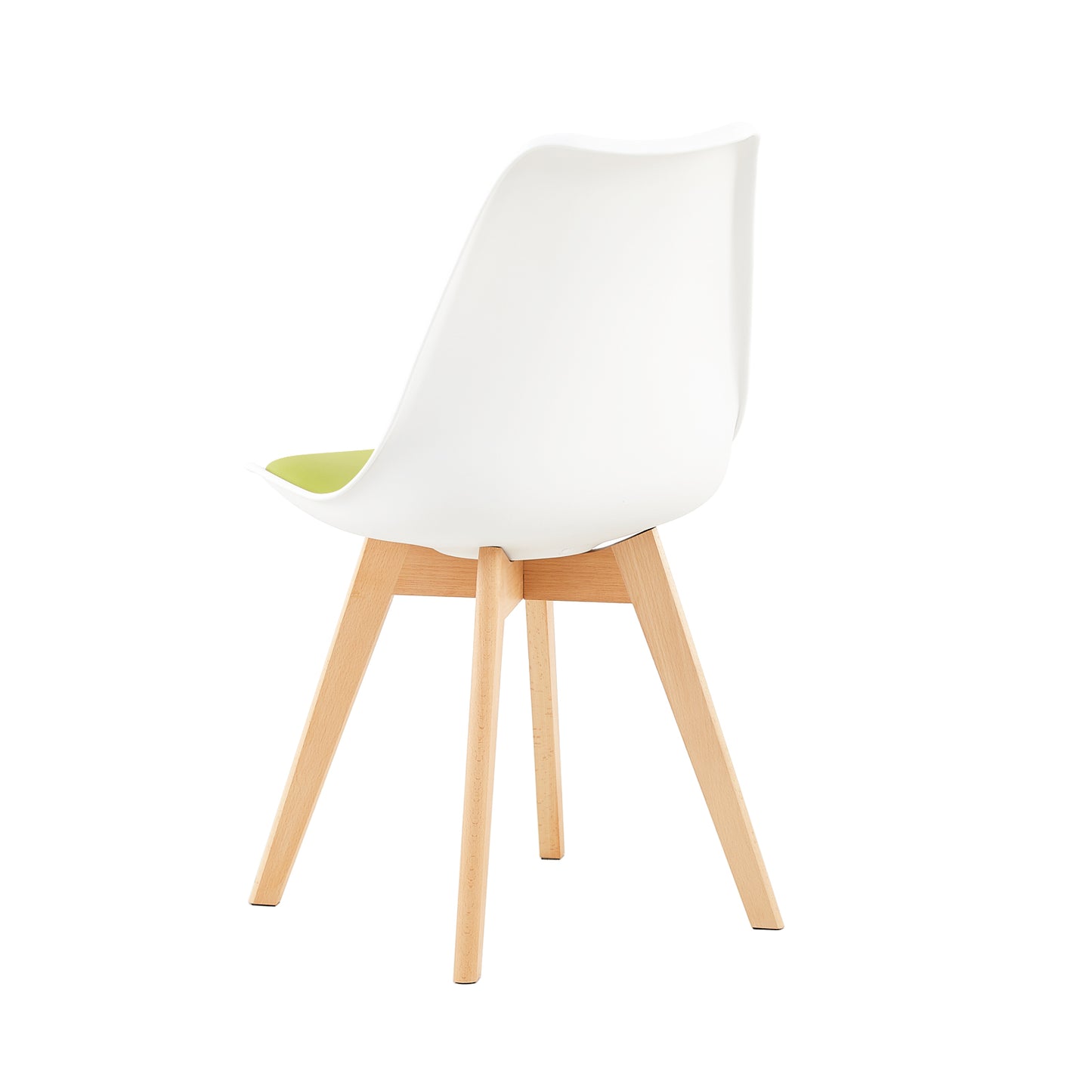 TULIP Dining Chair with Beech Legs - White/Grass Green