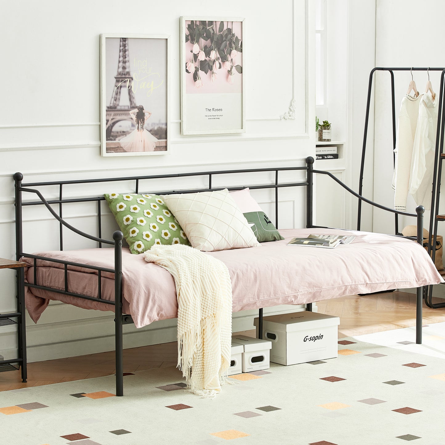 TUNA Single Metal Bed 93*197cm - Black