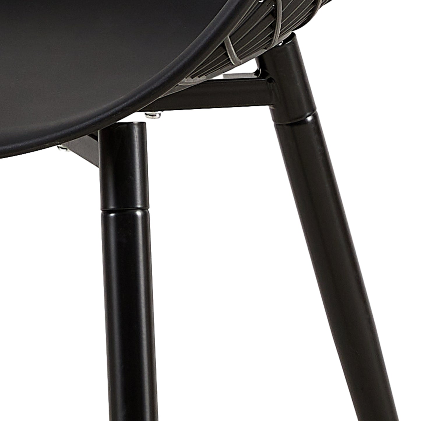 VERLOT Hollow Chair with Iron Legs - Black