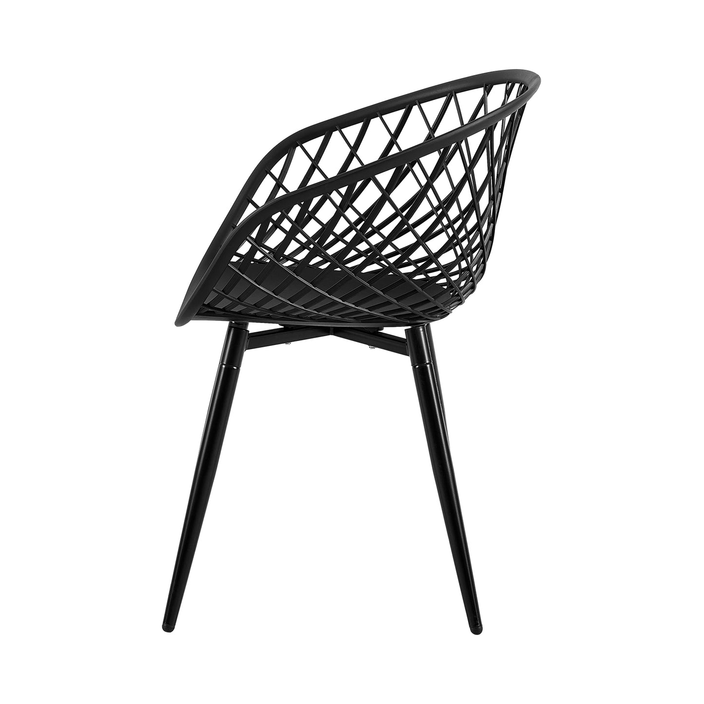 VERLOT Hollow Chair with Iron Legs - Black