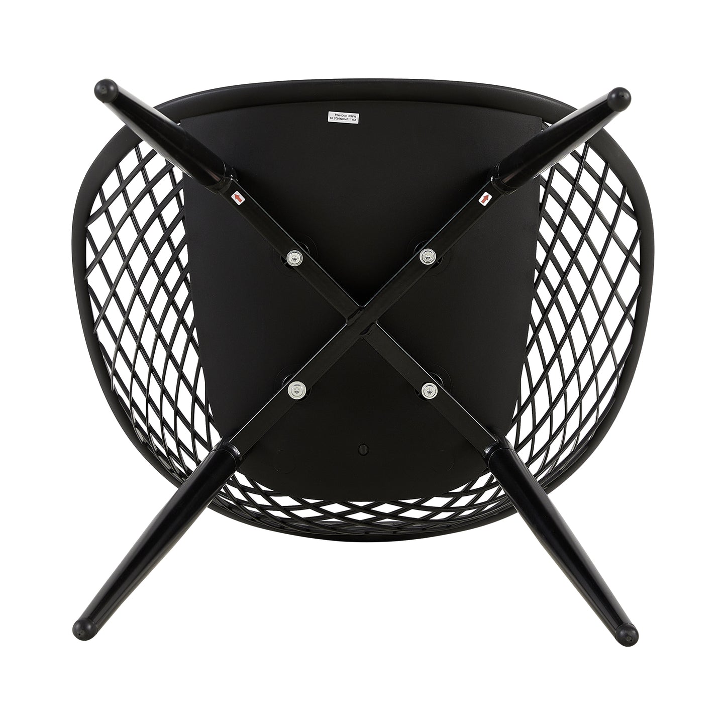 VERLOT Hollow Chair with Iron Legs - Black