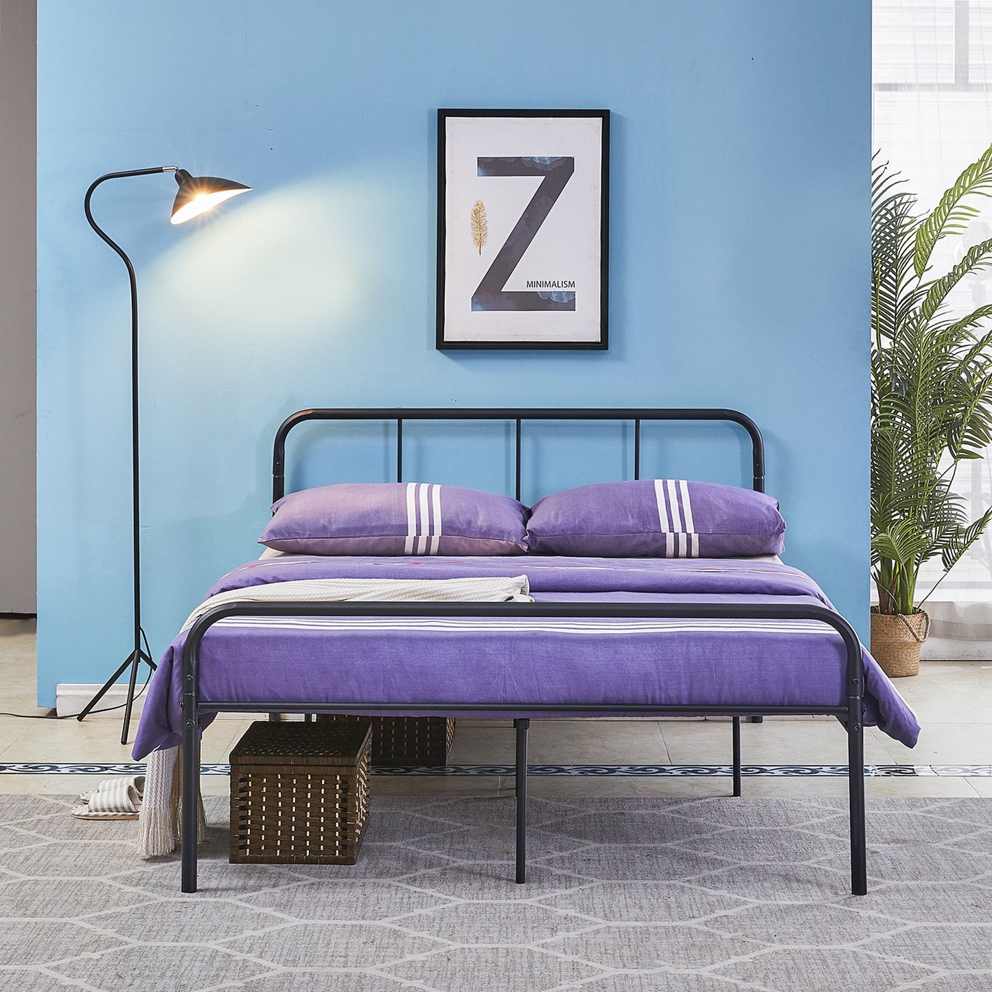 MILO Single/Double Metal Bed 94 * 196 cm/143 * 196 cm - Black