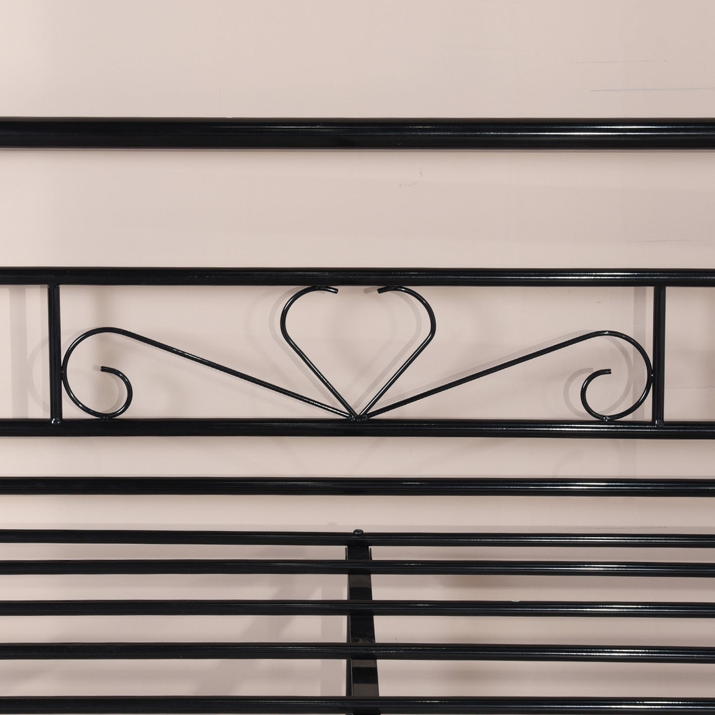 MILO Heart-shaped Single/Double Metal Bed 94 * 196 cm/143 * 196 cm - Black