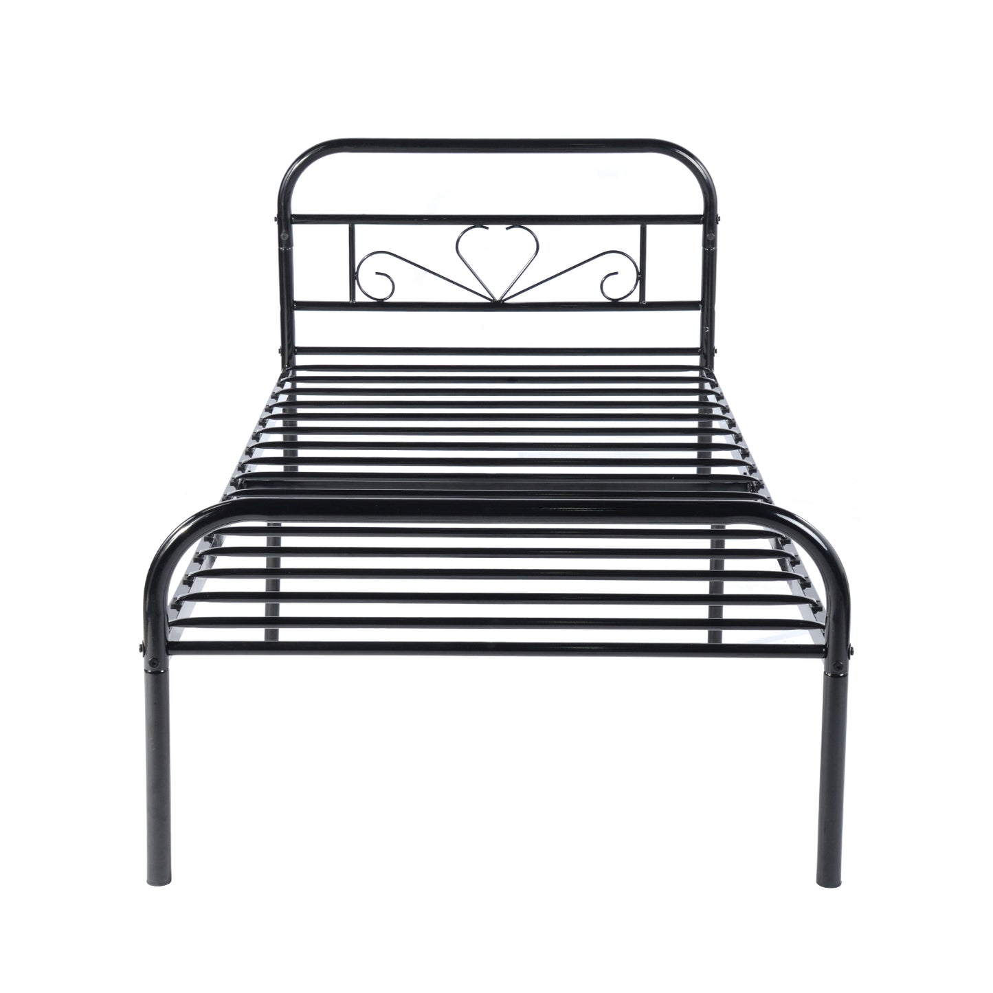 MILO Heart-shaped Single/Double Metal Bed 94 * 196 cm/143 * 196 cm - Black