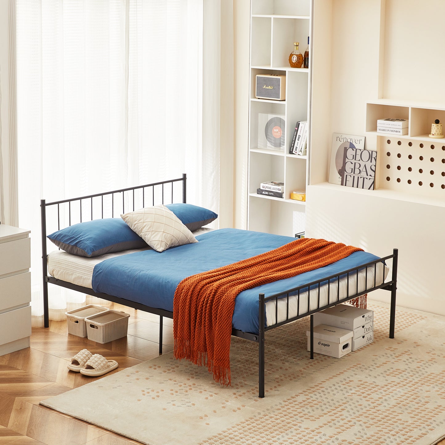 KESSIE Double Metal Bed 143*197cm - Black