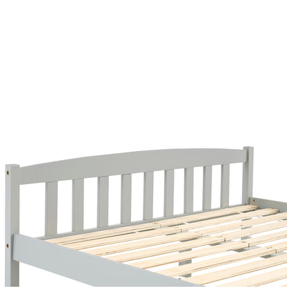 ABATE Double Pine Wooden Bed 146*198cm - Gray