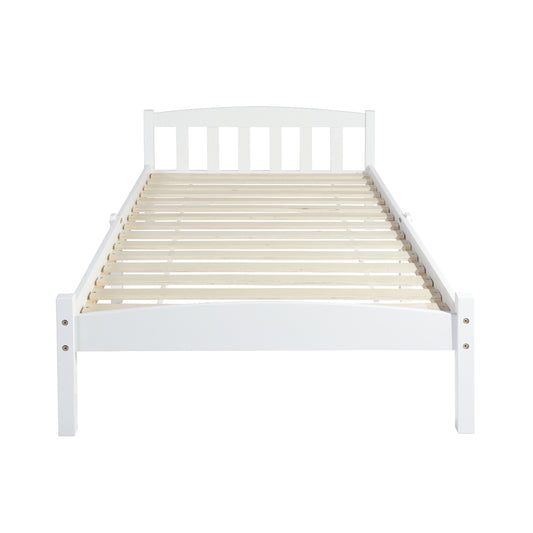 ABATE Single Pine Wooden Bed 96*196cm - White
