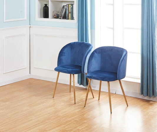 ALOE Velvet Iron Leg Chair-Blue