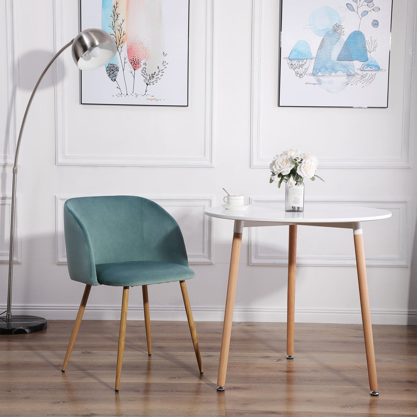 ALOE Velvet Iron Leg Chair-Cactus Color