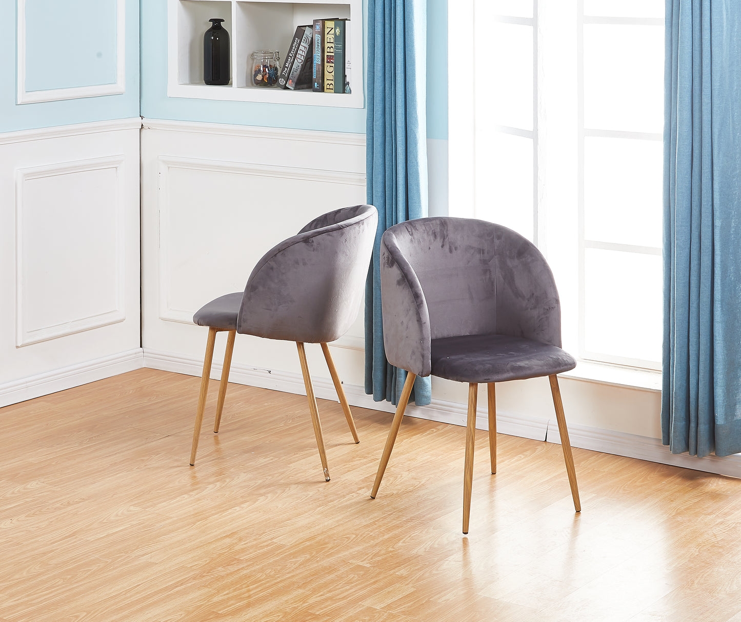 ALOE Velvet Iron Leg Chair-Grey