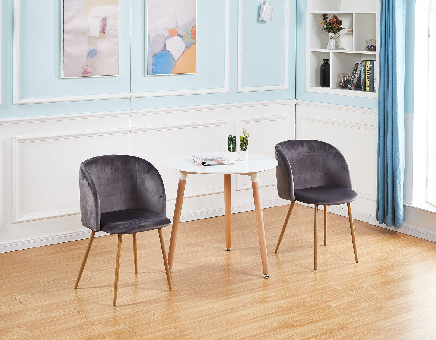 ALOE Velvet Iron Leg Chair-Grey