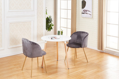 ALOE Velvet Iron Leg Chair-Grey