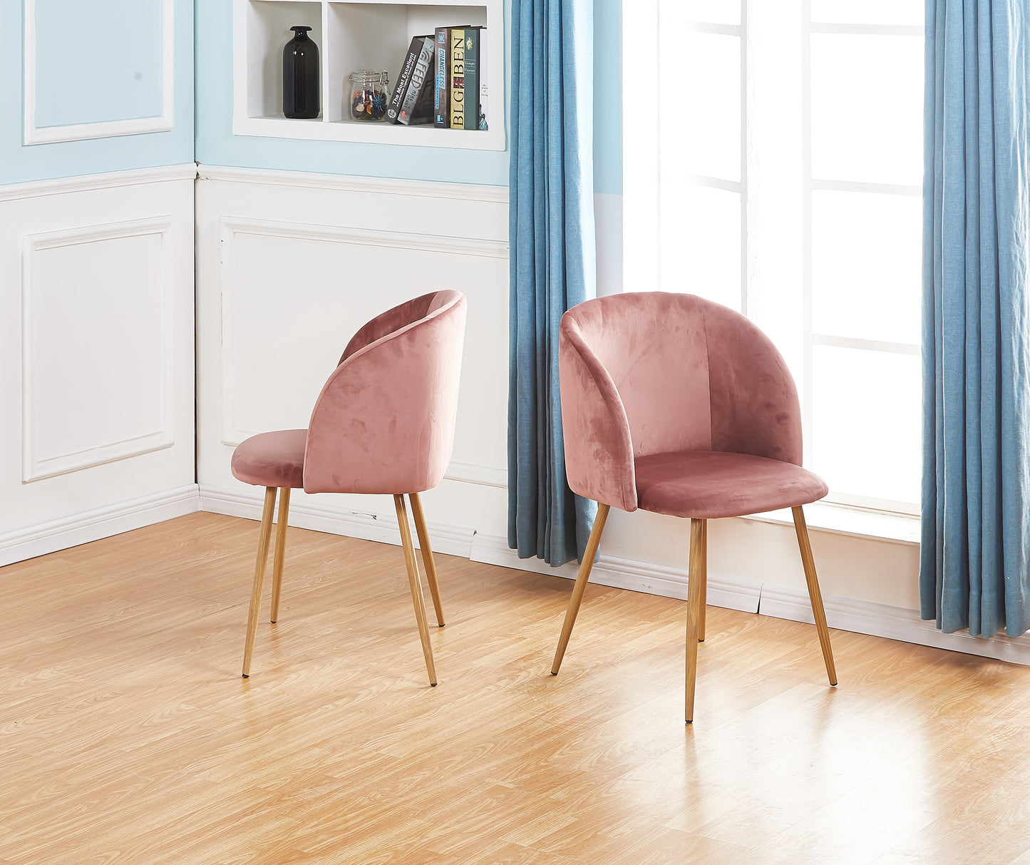ALOE Velvet Iron Leg Chair-Pink