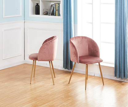 ALOE Velvet Iron Leg Chair-Pink