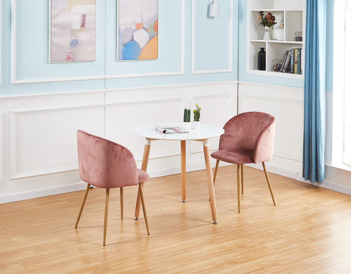 ALOE Velvet Iron Leg Chair-Pink