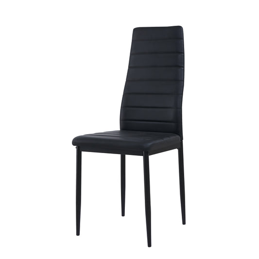 ANN Upholstered Dining Chair with Iron Legs - Black