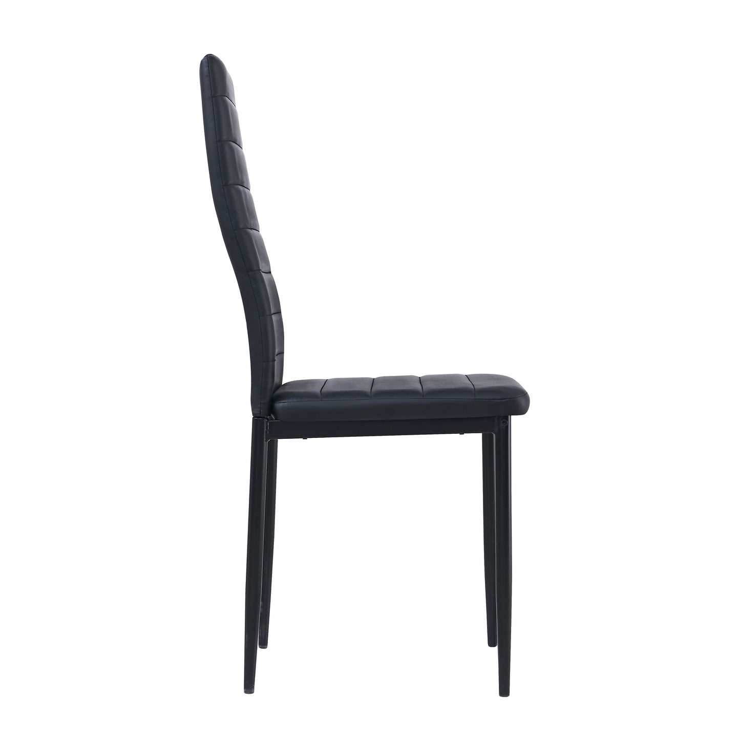 ANN Upholstered Dining Chair with Iron Legs - Black