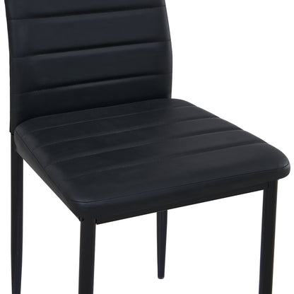 ANN Upholstered Dining Chair with Iron Legs - Black