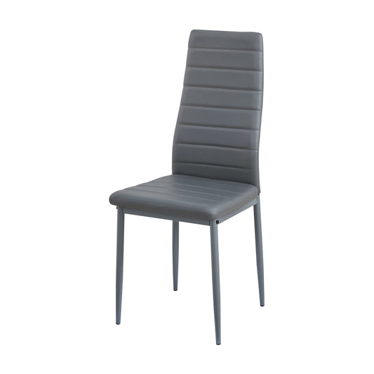 ANN Upholstered Dining Chair with Iron Legs - Dark Gray