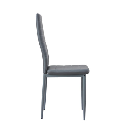 ANN Upholstered Dining Chair with Iron Legs - Dark Gray