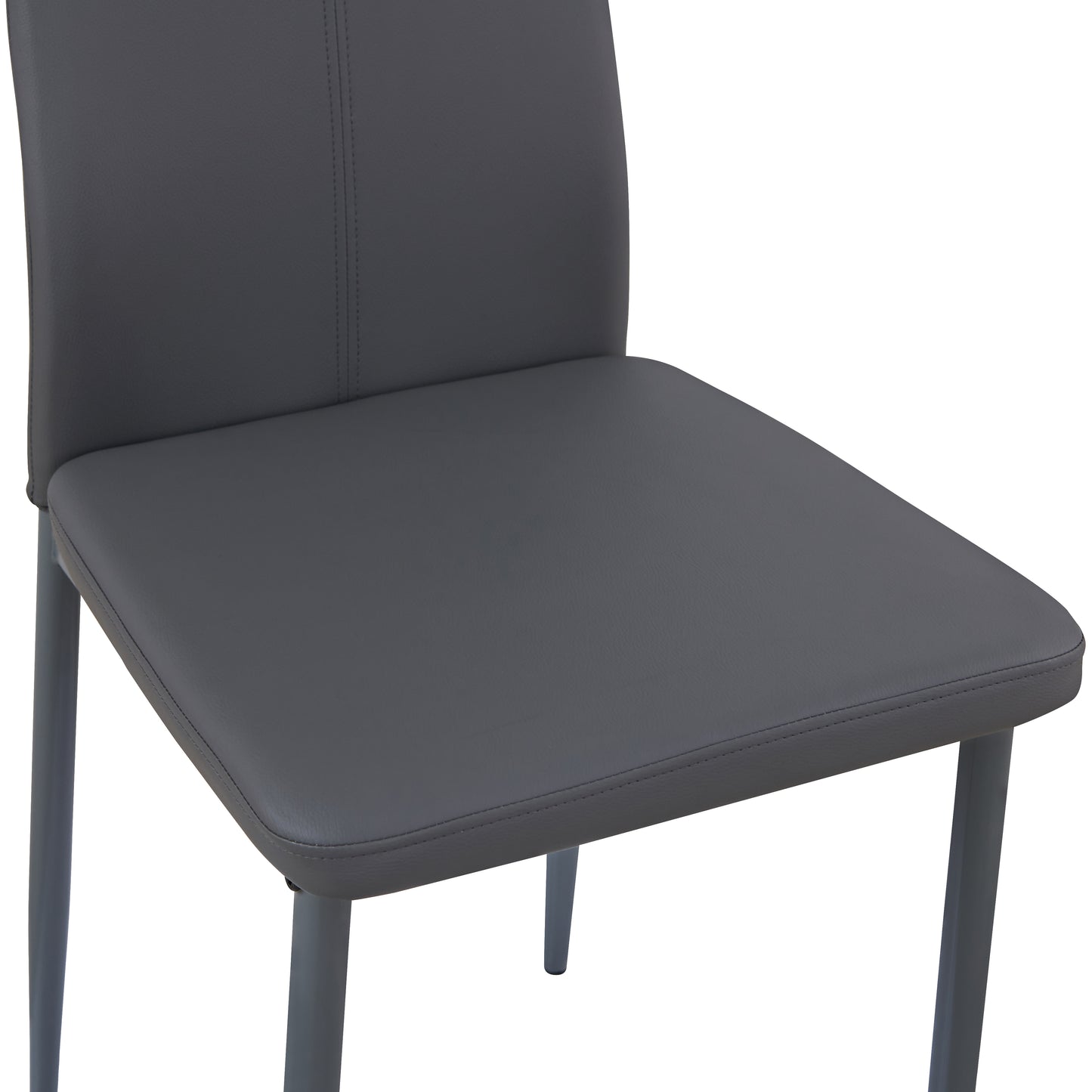ANN-HANDLE Upholstered Dining Chair with Iron Legs - Dark Gray