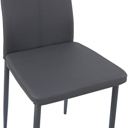 ANN-HANDLE Upholstered Dining Chair with Iron Legs - Dark Gray