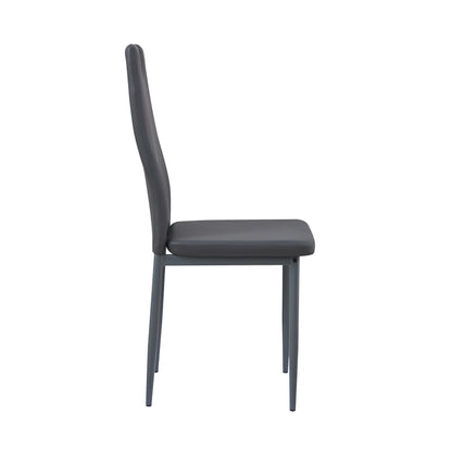 ANN-HANDLE Upholstered Dining Chair with Iron Legs - Dark Gray