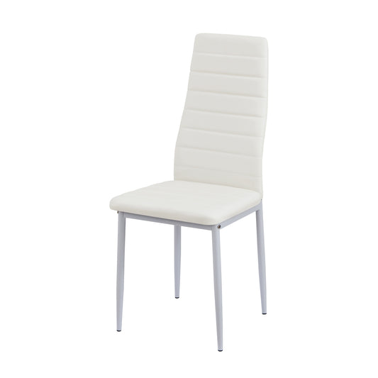 ANN Upholstered Dining Chair with Iron Legs - White