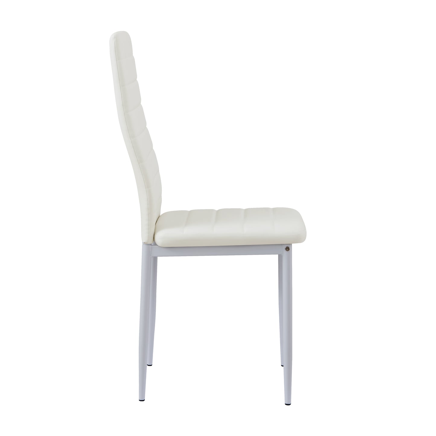 ANN Upholstered Dining Chair with Iron Legs - White