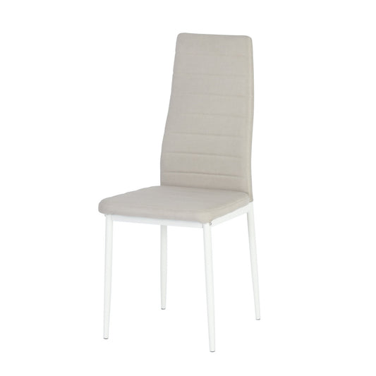 ANN Linen Dining Chair with Iron Legs - Beige