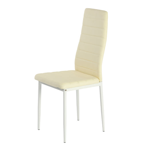 ANN Upholstered Dining Chair with Iron Legs - Beige