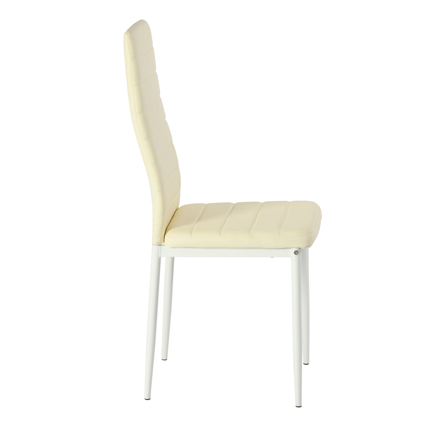 ANN Upholstered Dining Chair with Iron Legs - Beige