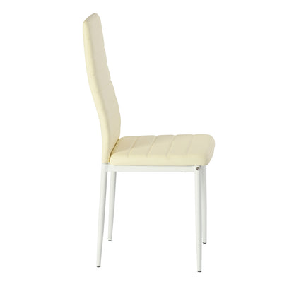 ANN Upholstered Dining Chair with Iron Legs - Beige