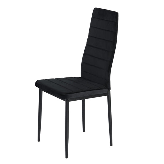 ANN Velvet Dining Chair with Iron Legs - Black