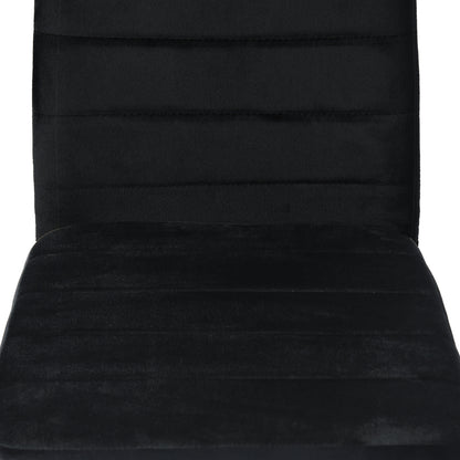 ANN Velvet Dining Chair with Iron Legs - Black