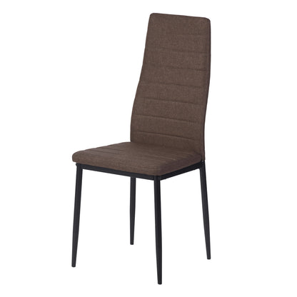 ANN Linen Dining Chair with Iron Legs - Brown