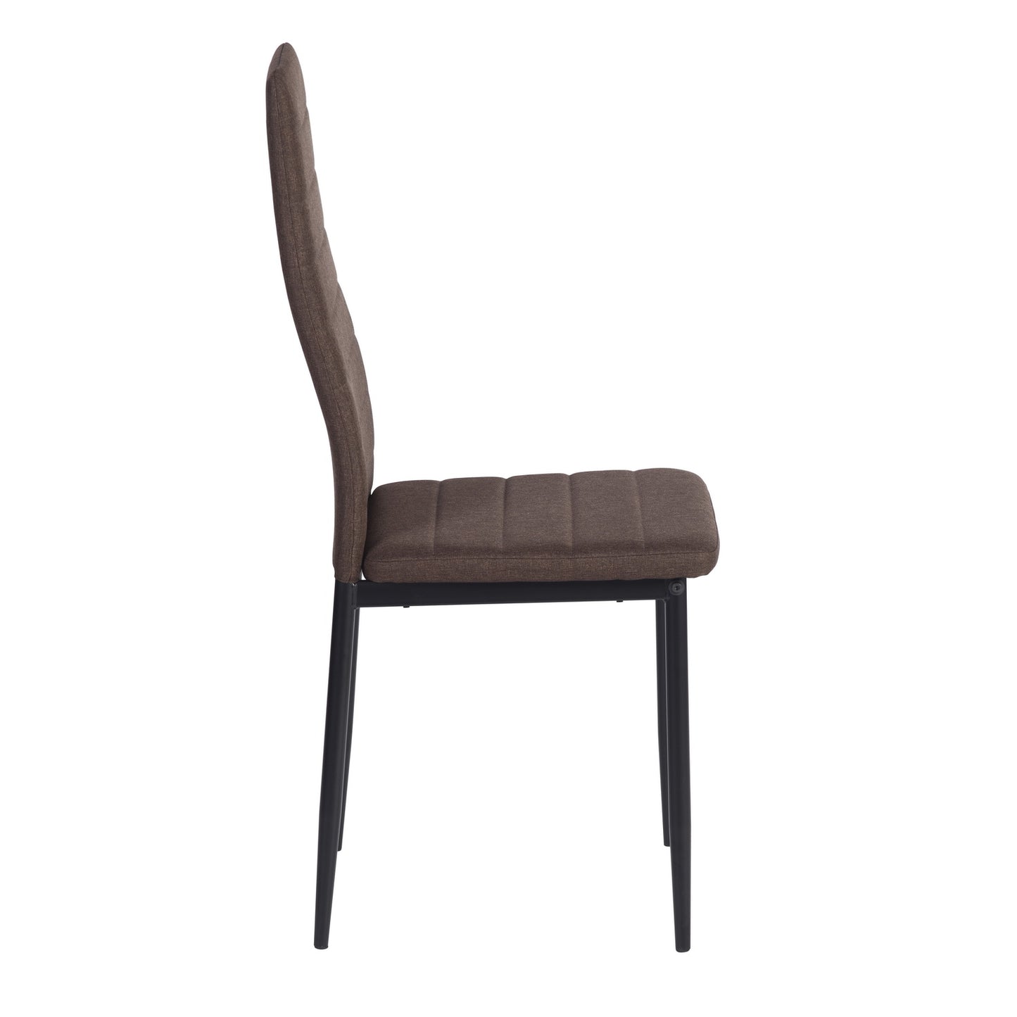 ANN Linen Dining Chair with Iron Legs - Brown