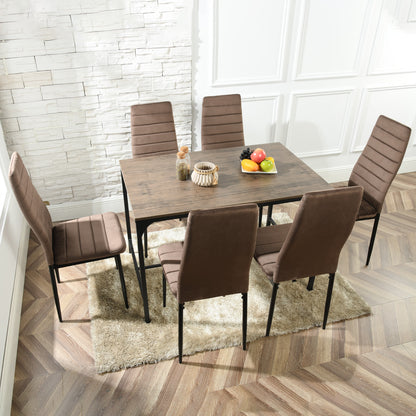 ANN Velvet Dining Chair with Iron Legs - Brown