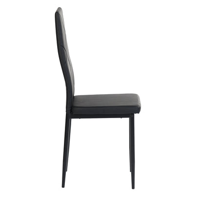 ANN-DIAMOND Upholstered Dining Chair with Iron Legs - Black
