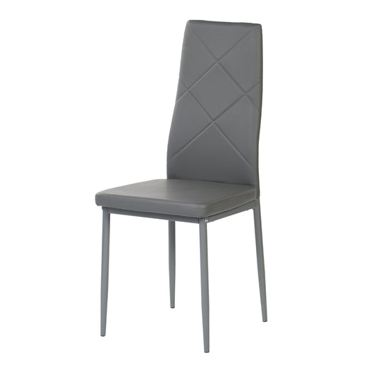 ANN-DIAMOND Upholstered Dining Chair with Iron Legs - Dark Gray