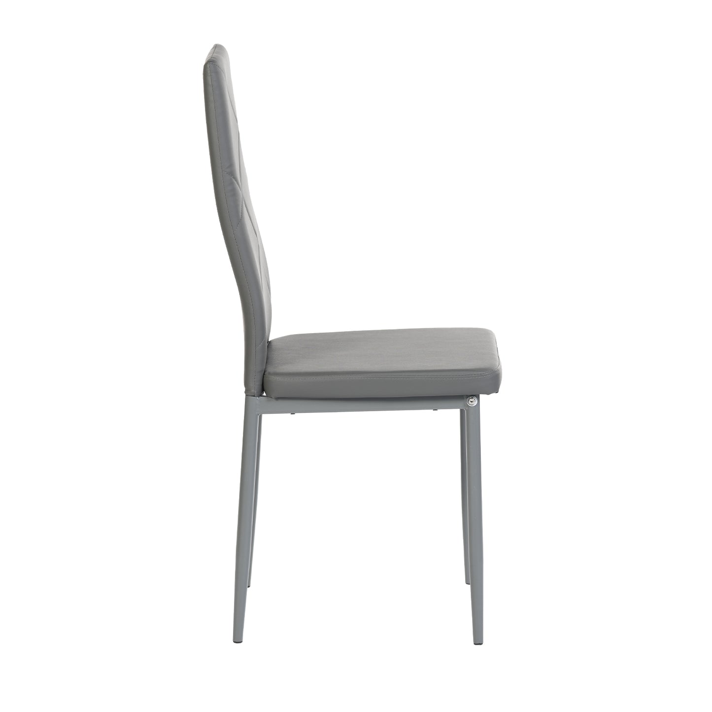 ANN-DIAMOND Upholstered Dining Chair with Iron Legs - Dark Gray