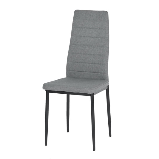 ANN Linen Dining Chair with Iron Legs - Gray