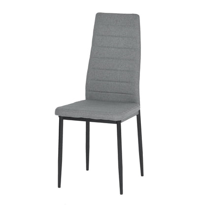 ANN Linen Dining Chair with Iron Legs - Gray