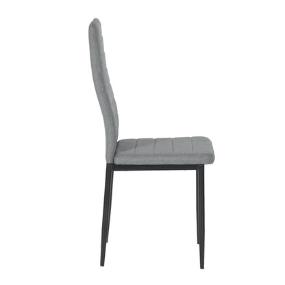 ANN Linen Dining Chair with Iron Legs - Gray