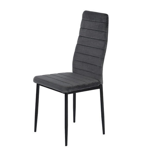 ANN Velvet Dining Chair with Iron Legs - Gray